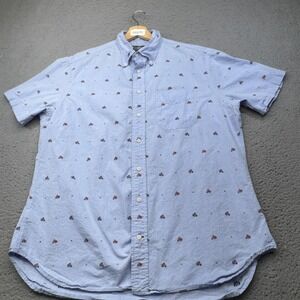 Vintage Gitman Bros. Shirt Mens XL Blue Chambray Short Button-Up USA Bicycles